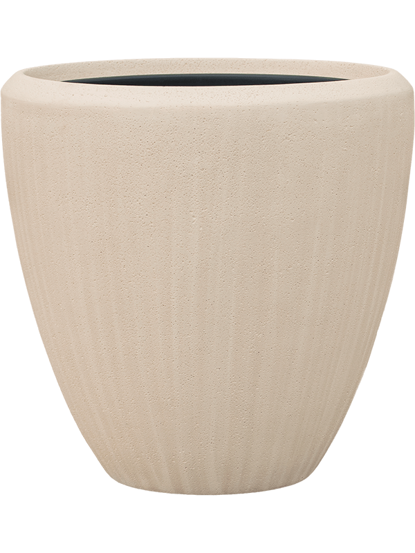 Baq Polystone Plain Plant Pot 40cm Height 30cm Dia Couple Natural (with liner)