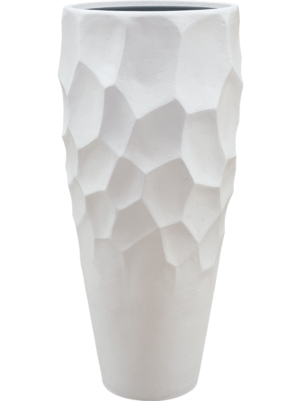 Baq Polystone Nathan James Plant Pot 110cm Height 39cm Dia Partner White (mit Einsatz)