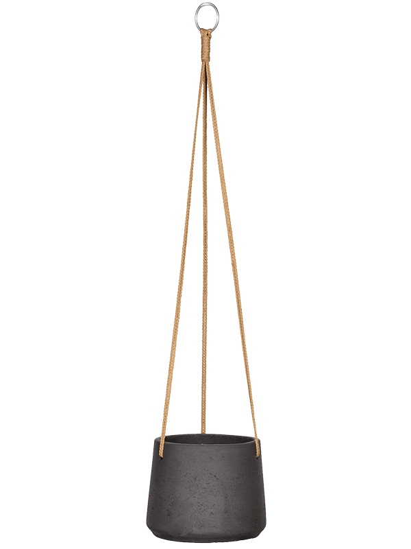 Rough Plant Pot 14cm Height 13cm Dia Patt (hanging) M Black Washed