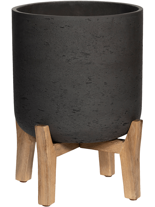 Rough With Feet Low Plant Pot 62cm Height 41cm Dia Charlie XXL Black Washed