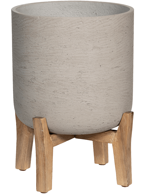 Rough With Feet Low Plant Pot 25cm Height 16cm Dia Charlie M Grey Washed