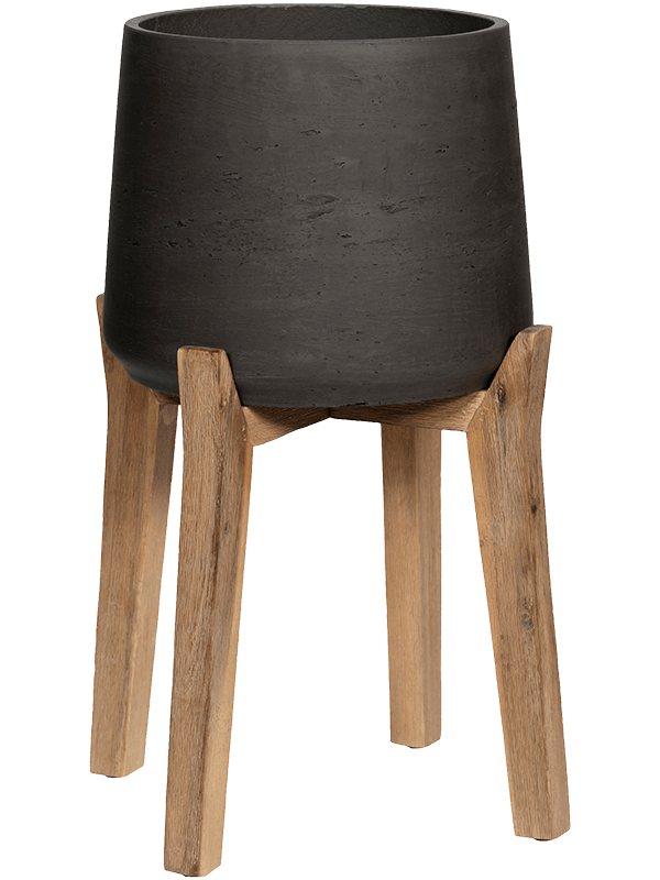 Rough With Feet High Plant Pot 43cm Height 19cm Dia Patt XL Black Washed
