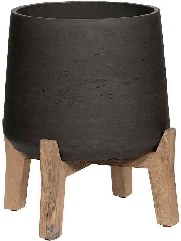 Rough With Feet Low Plant Pot 29cm Height 19cm Dia Patt XL Black Washed