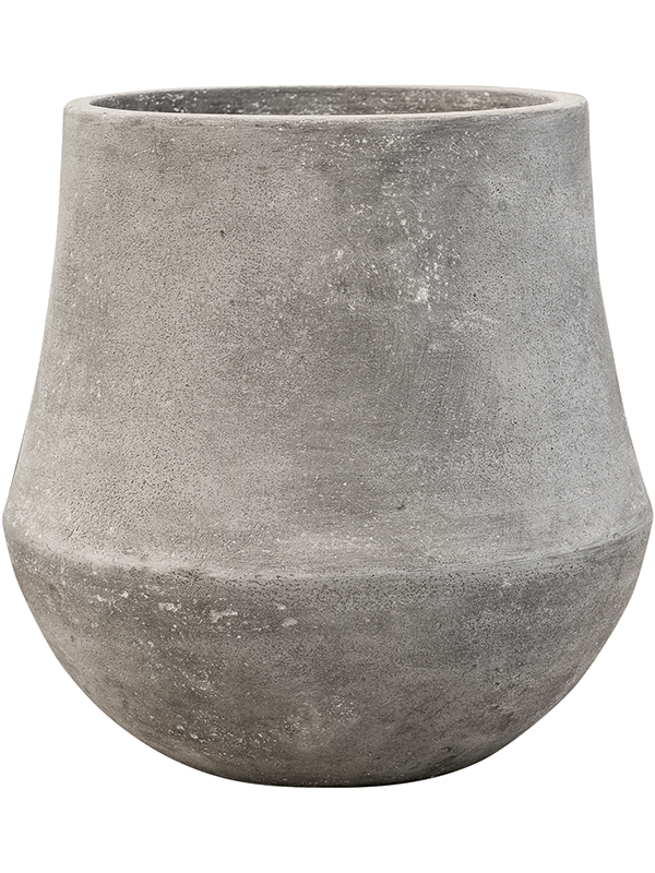 Baq Polystone Coated Plain Plant Pot 33cm Height 23cm Dia Darcy Raw Grey