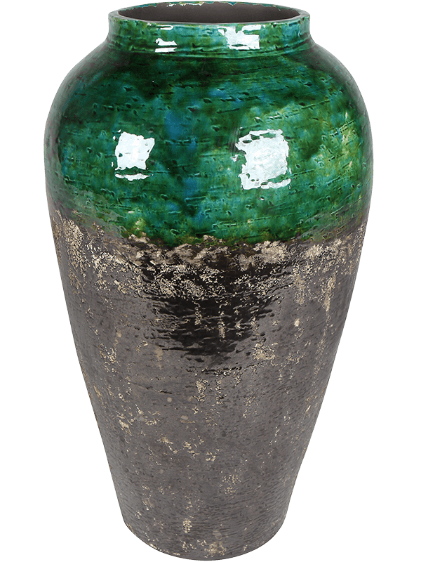 Lindy Plant Pot 50cm Height 14cm Dia Bottle Green Black