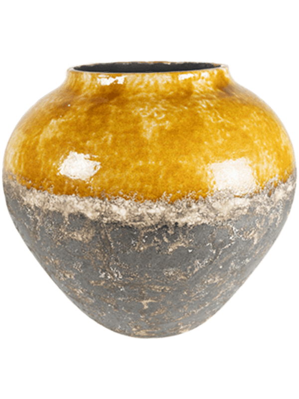 Lindy Plant Pot 38cm Height 21cm Dia Jar Ochre