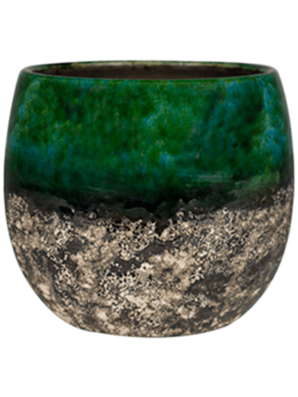 Lindy Plant Pot 13cm Height 11cm Dia Pot Green Black