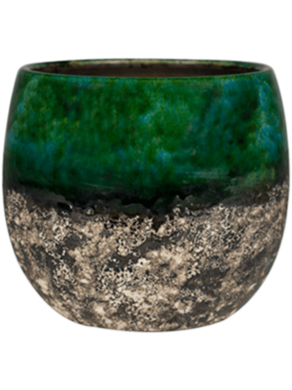 Lindy Plant Pot 16cm Height 14cm Dia Pot Green Black