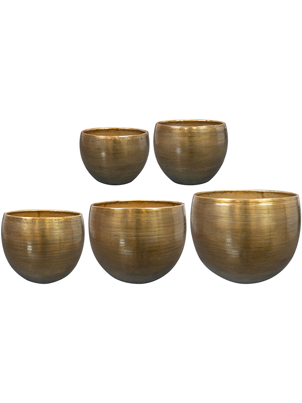 Rowen Plant Pot 30cm Dia Pot Gold (set of 5)