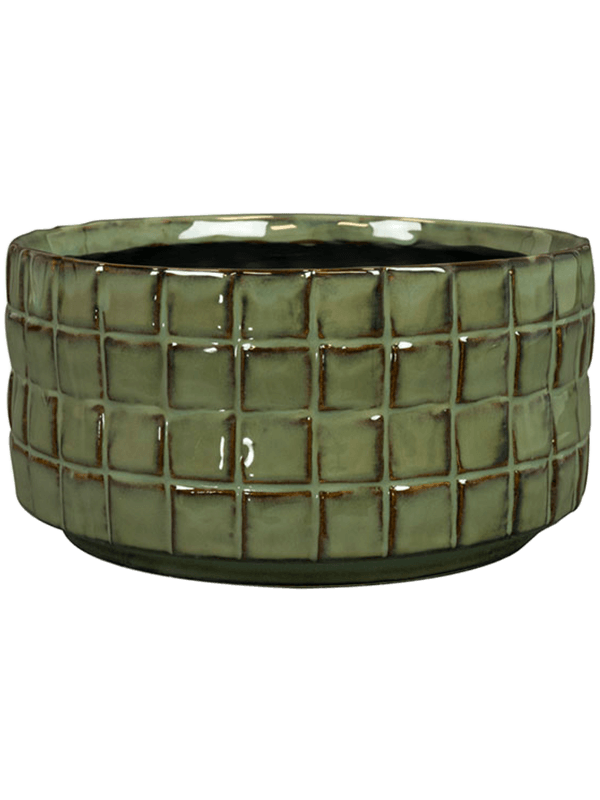 Stian Plant Pot 10cm Height 18cm Dia Bowl Moss Green