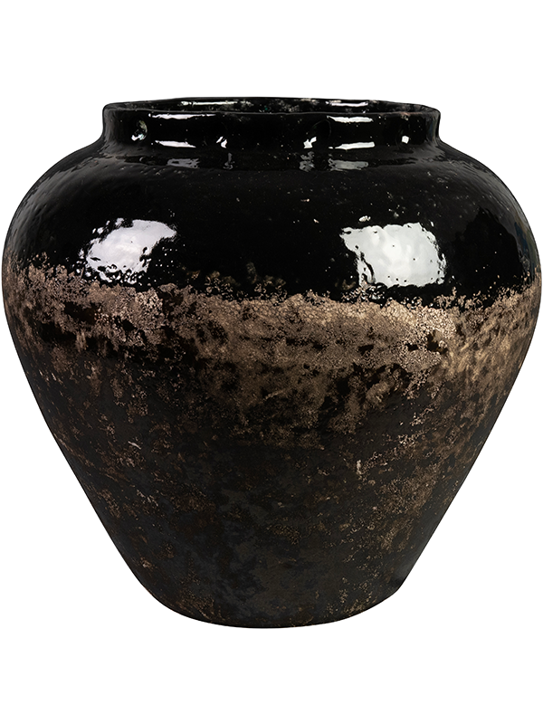 Lindy Plant Pot 38cm Height 21cm Dia Jar Black