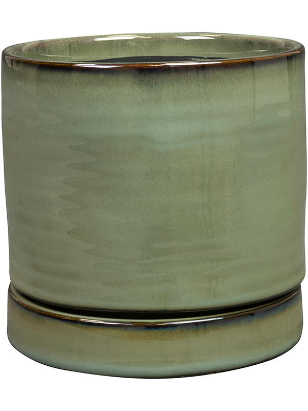 Lana Plant Pot 10cm Height 8cm Dia Pot With Saucer Sea Green
