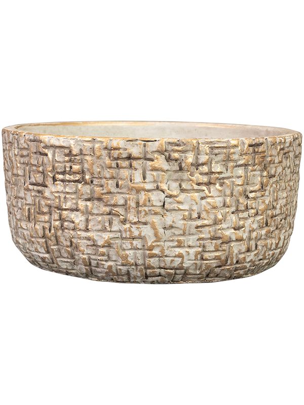 Maxim Plant Pot 9cm Height 18cm Dia Bowl Shiny Sand