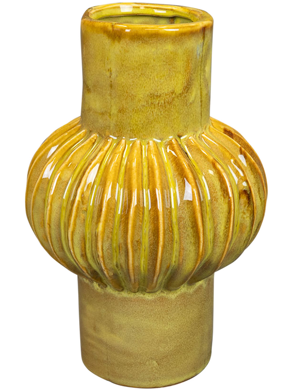 Sanah Plant Pot 23cm Height 6cm Dia Pot Tall Mustard
