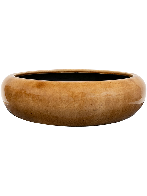 Nine Plant Pot 9cm Height 26cm Dia Bowl Caramel