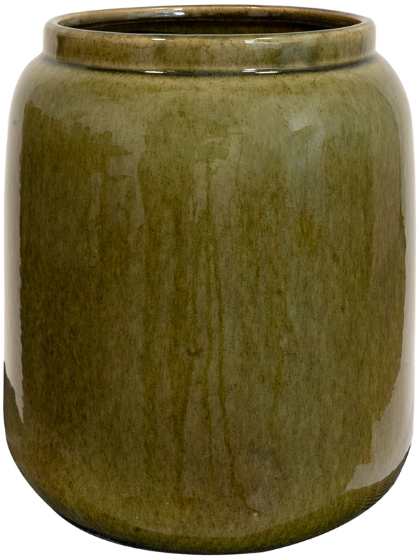 Nine Plant Pot 29cm Height 13cm Dia Pot Tall Olive Green