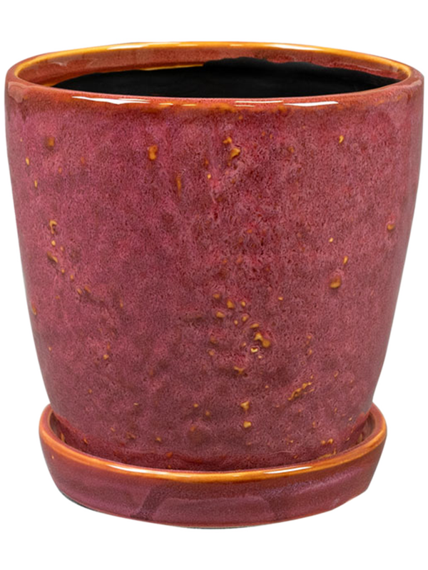Vivi Plant Pot 12cm Height 9cm Dia Pot With Saucer Cherry