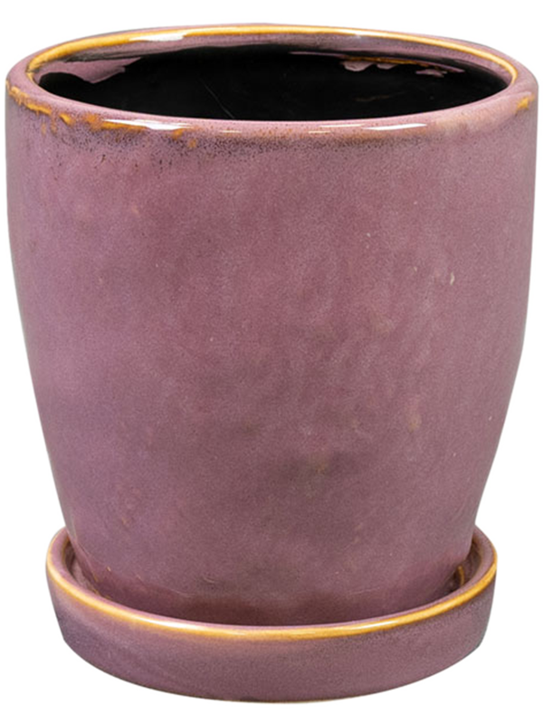 Vivi Plant Pot 12cm Height 9cm Dia Pot With Saucer Mauve