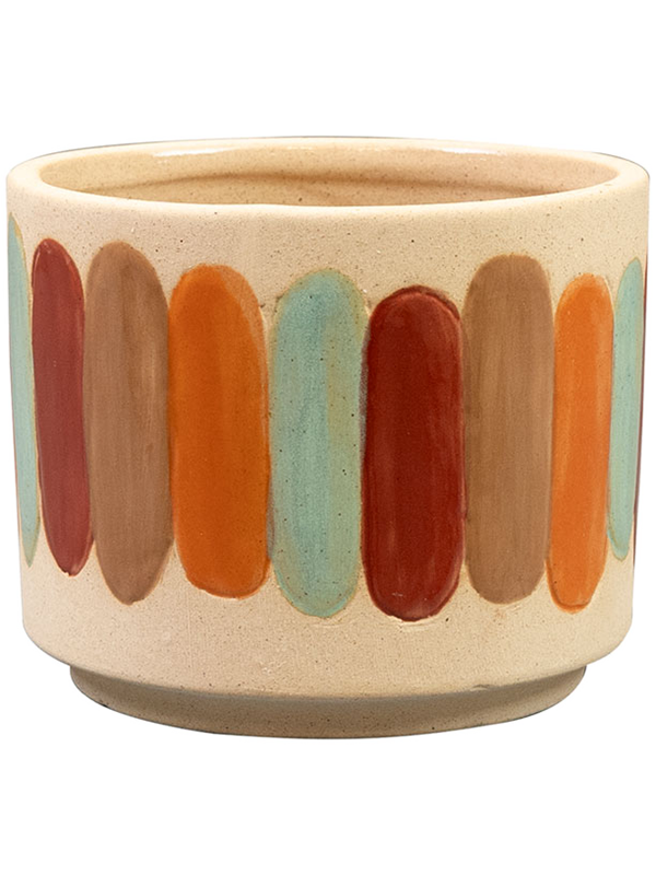 Anna Plant Pot 9cm Height 10cm Dia Pot Striped