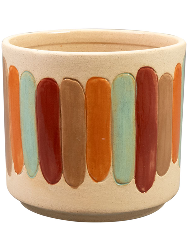 Anna Plant Pot 13cm Height 13cm Dia Pot Striped