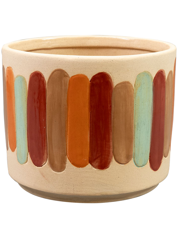 Anna Plant Pot 15cm Height 16cm Dia Pot Striped