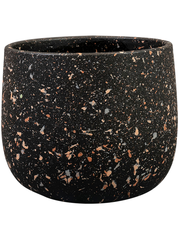Tina Plant Pot 15cm Height 15cm Dia Pot Terrazo Black