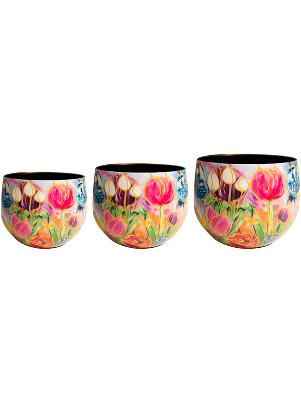 Designed By Rick Triest Plant Pot 17cm Dia Pot Dutch Beauty Spring (set of 3)