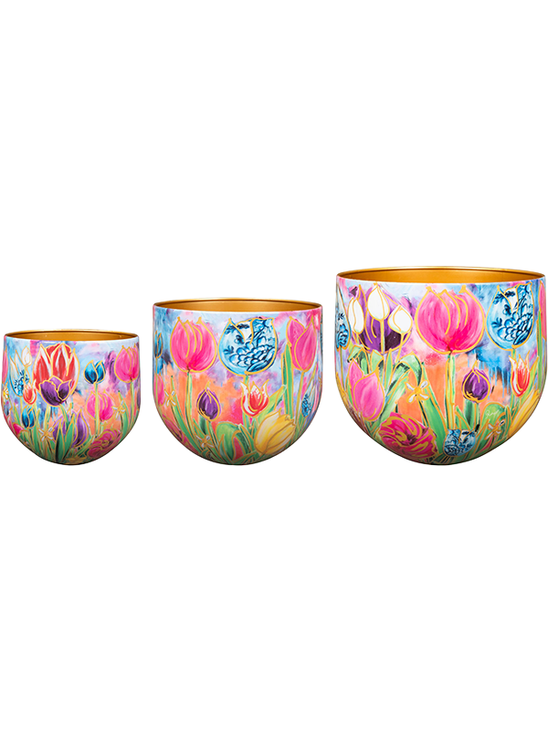 Designed By Rick Triest Plant Pot 17cm Dia Pot Dutch Beauty Spring (set of 3)