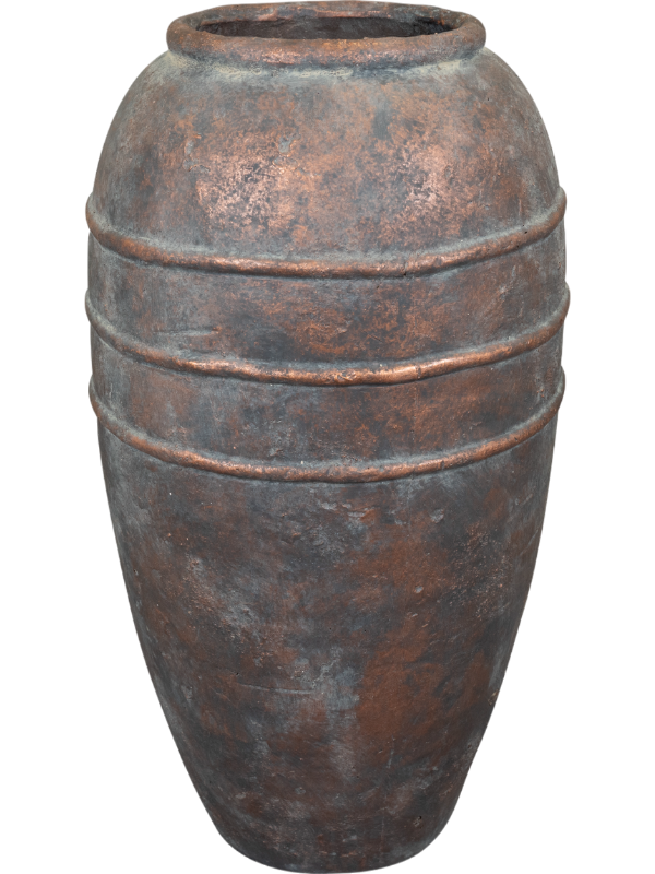 Kris Plant Pot 47cm Height 13cm Dia Pot Tall Copper Grey