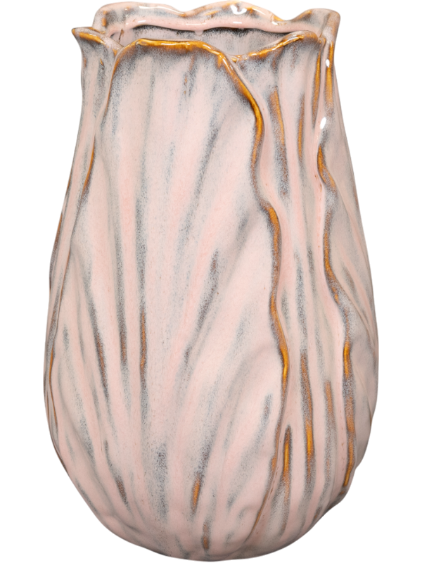 Flora Plant Pot 30cm Height 10cm Dia Pot Tall Powder Pink
