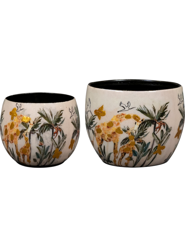 Designed By Lammie Plant Pot 7cm Dia Pot Safari Dream (set of 2)
