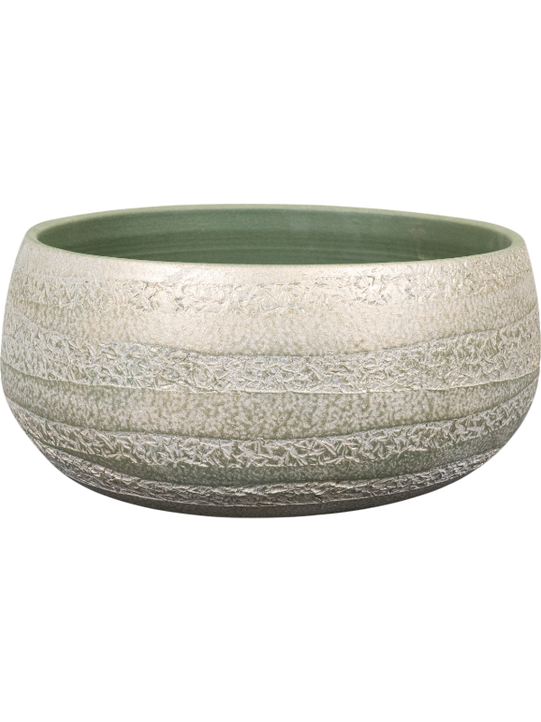 Joyce Plant Pot 13cm Height 23cm Dia Bowl Shiny Olive