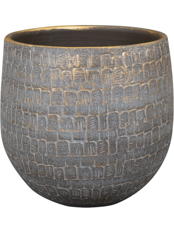 Renzo Plant Pot 13cm Height 12cm Dia Pot Shiny Grey