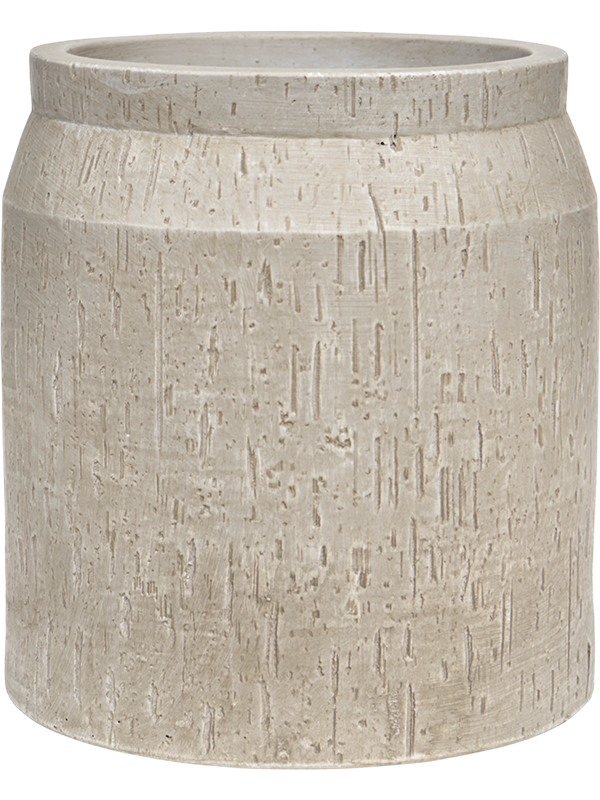 Baq Raindrop Plant Pot 26cm Height 18cm Dia Cylinder Beige