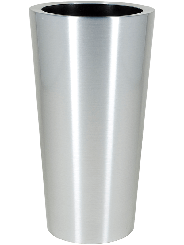 Alure Conica Topper Plant Pot 78cm Height 29cm Dia Aluminium brushed lacquered