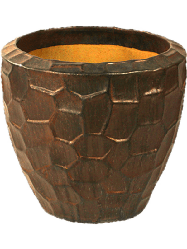 Cascara Plant Pot 50cm Height 45cm Dia Couple Relief Sepia