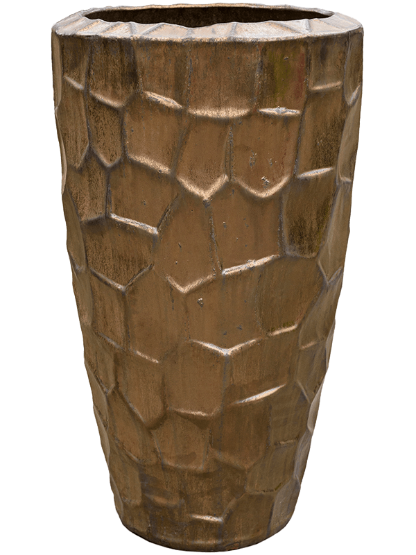 Cascara Plant Pot 75cm Height 34cm Dia Partner Relief Sepia
