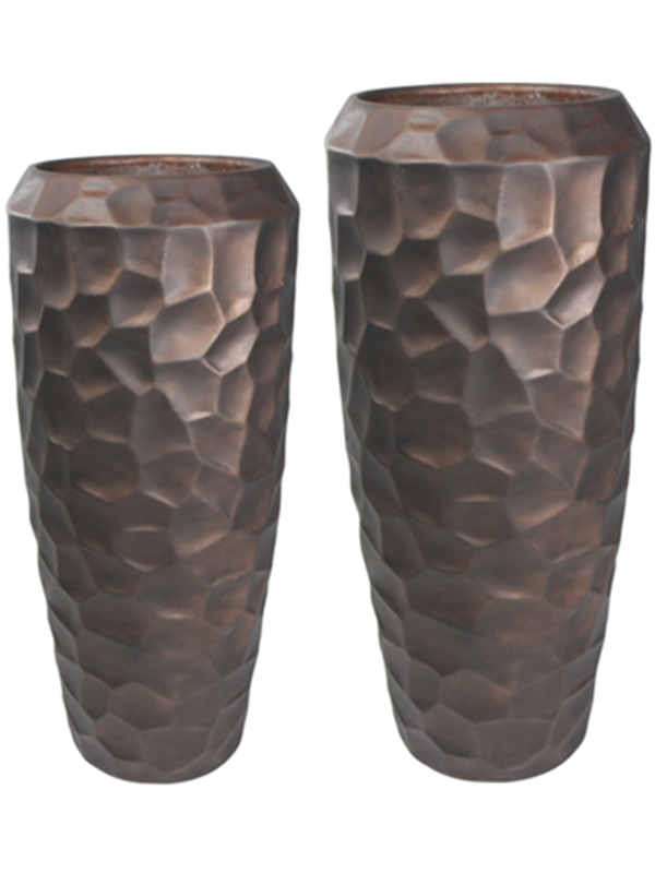 Cascara Plant Pot 125cm Dia Vase Bronze (set of 2)