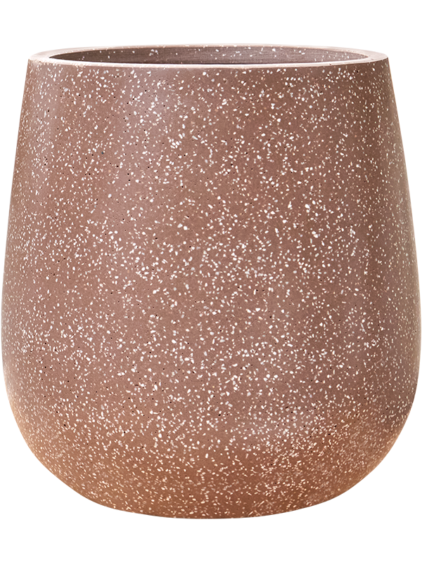 Baq Terrazzo Plant Pot 40cm Height 28cm Dia Balloon Mocha