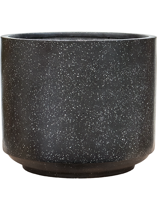 Baq Terrazzo Plant Pot 44cm Height 46cm Dia Cylinder Black