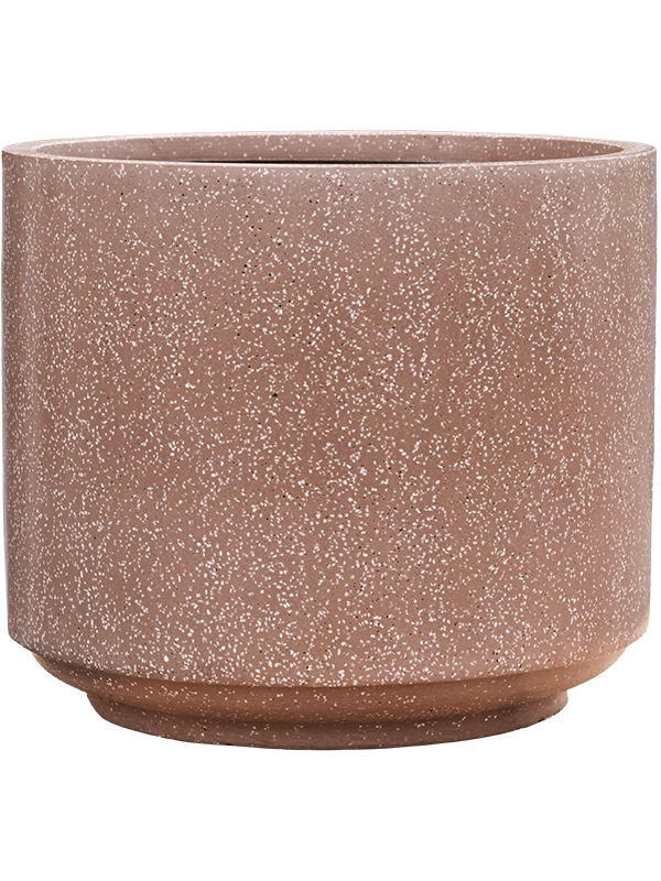 Baq Terrazzo Plant Pot 44cm Height 46cm Dia Cylinder Mocha
