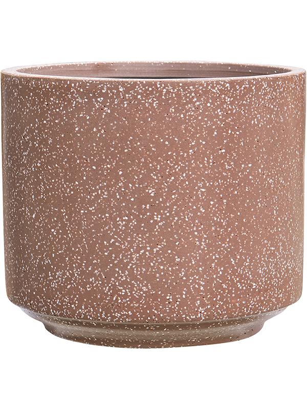 Baq Terrazzo Plant Pot 38cm Height 39cm Dia Cylinder Mocha
