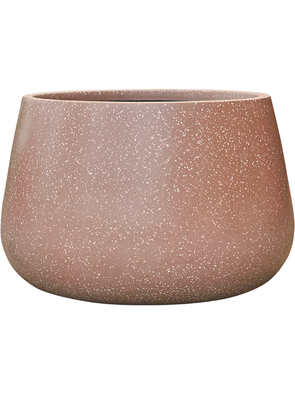 Baq Terrazzo Plant Pot 24cm Height 27cm Dia Darcy Low Mocha