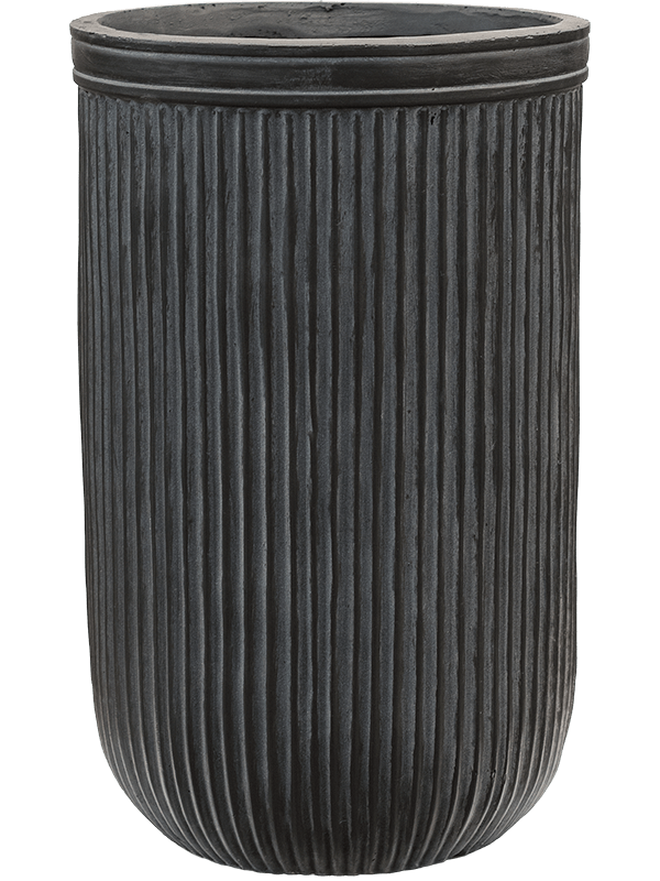 Baq Vertical Rib Plant Pot 47cm Height 26cm Dia Cylinder Anthracite