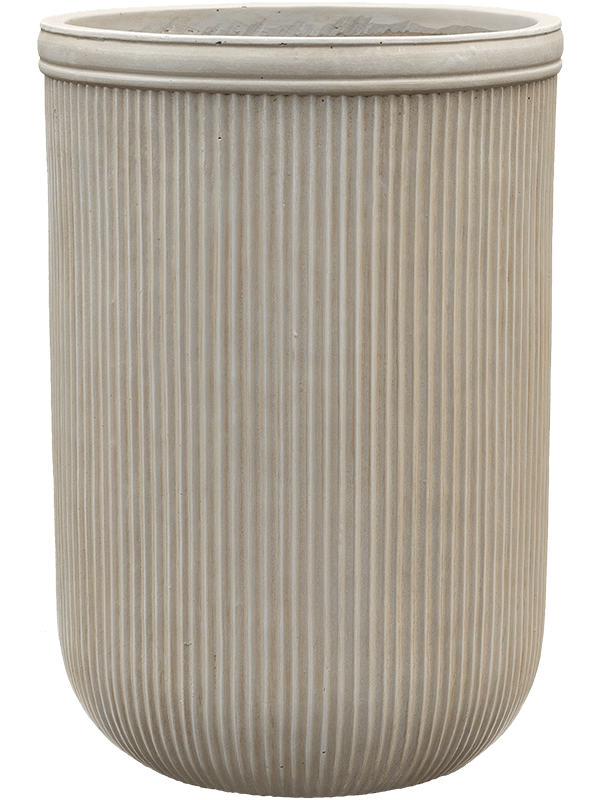 Baq Vertical Rib Plant Pot 65cm Height 41cm Dia Cylinder Beige