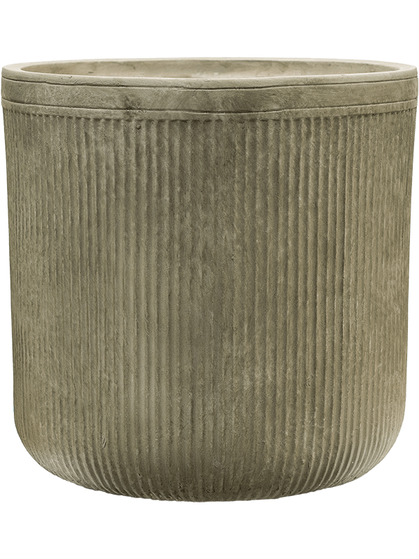 Baq Vertical Rib Plant Pot 40cm Height 36cm Dia Cylinder Green