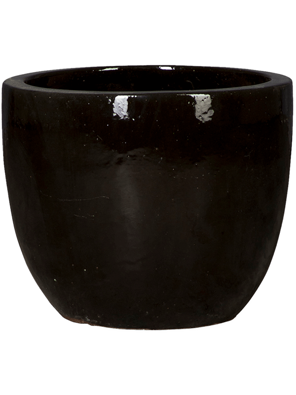 Plain Plant Pot 37cm Height 37cm Dia Couple Black Shiny