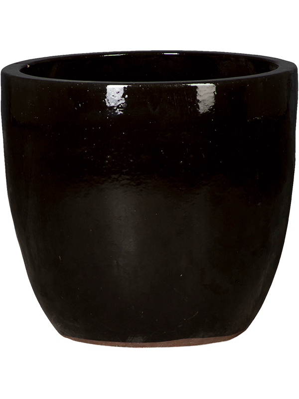 Plain Plant Pot 49cm Height 45cm Dia Couple Black Shiny