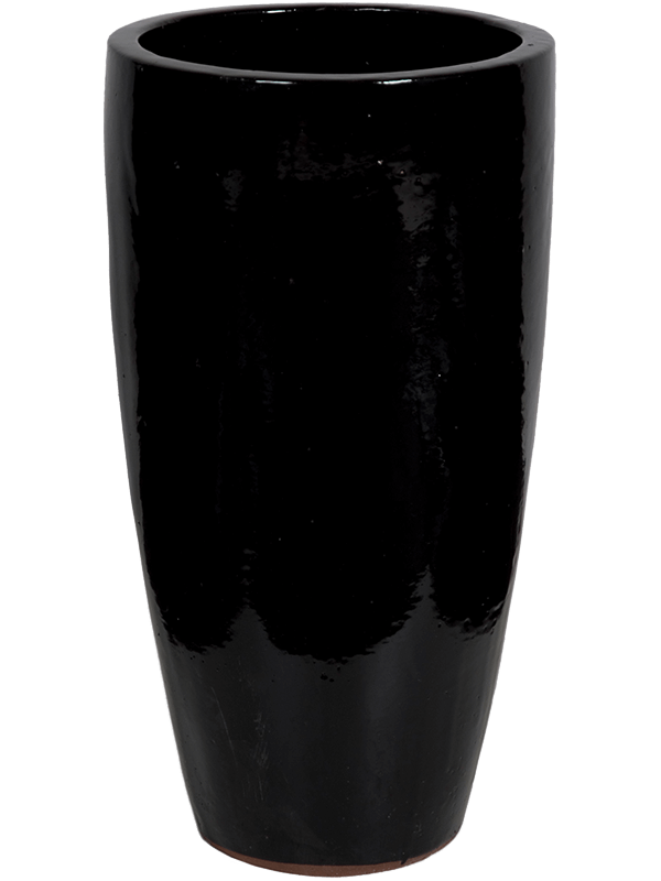 Plain Plant Pot 70cm Height 27cm Dia Partner Black Shiny