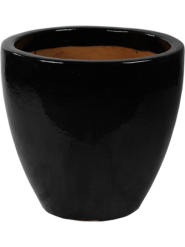 Plain Plant Pot 41cm Height 37cm Dia Couple Black Shiny